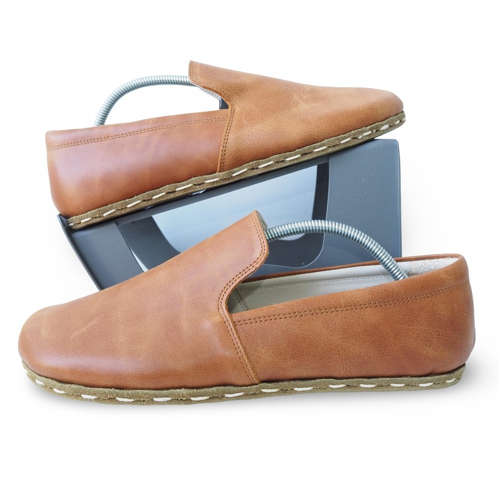 Earthing Harmony Grounding Barefoot Leather Loafers Women 10-10.5 EU 41 Brown